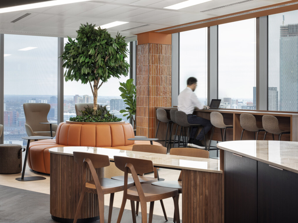 A working office overlooking the city